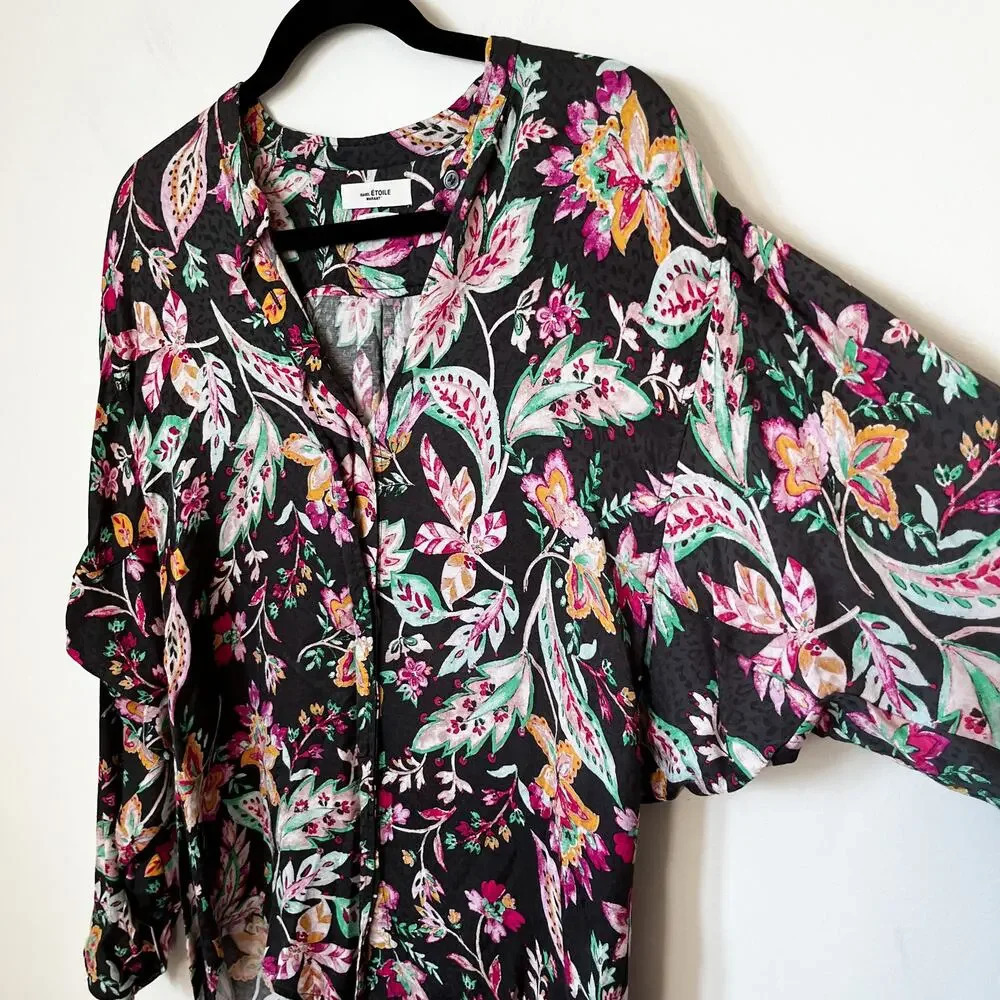 Isabel Etoile Marant Catchell Tropical Floral Blouse FR 36 / US 4 European - Picture 5 of 12